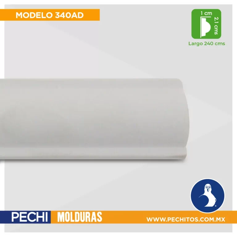 moldura para interior 340AD – Cornisa de Poliuretano Importada Lisa y Decorada