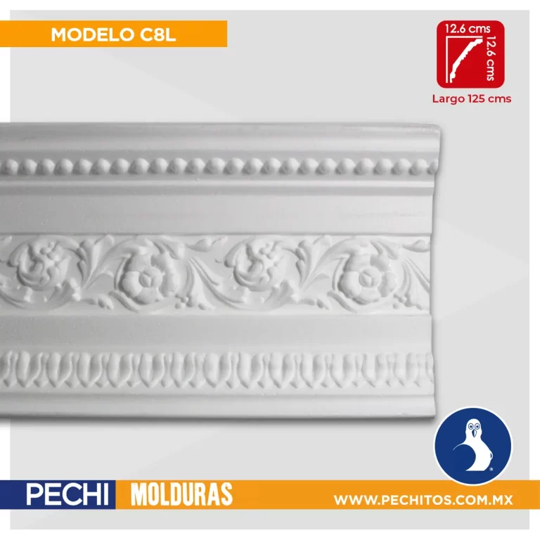 moldura para interior C8L – Molduras de unicel italianas lisas y decoradas